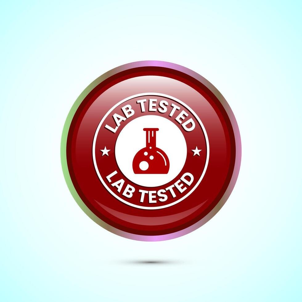 lab-tested-icon-laboratory-testing-product-quality-certificate-symbol-clinically-certified-red-color-round-button-design-free-vector